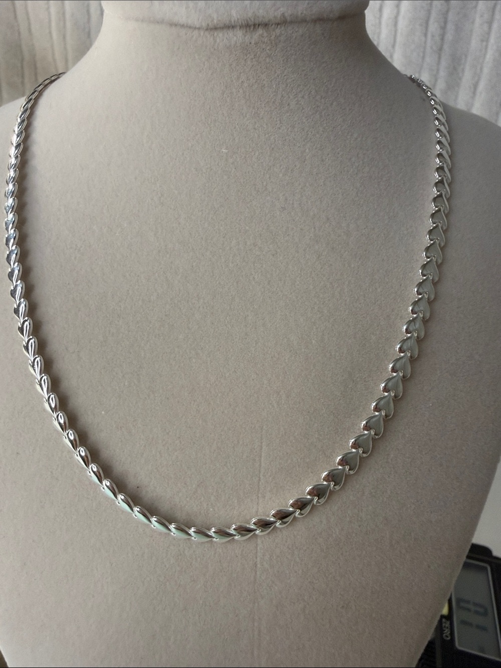 Solid Sterling Silver Heart Necklace MSRP $340